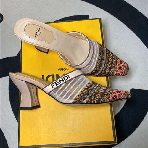 High Quality Luxury Fendi High Heel Slippers – Style 70323