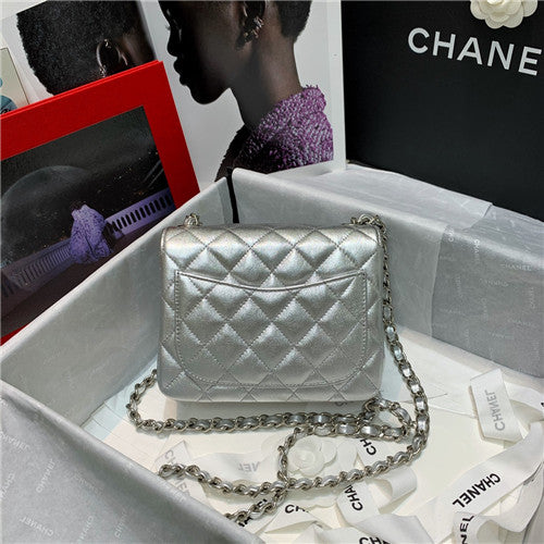 High Quality Luxury Chanel Silver CF Flap Bag alternate view