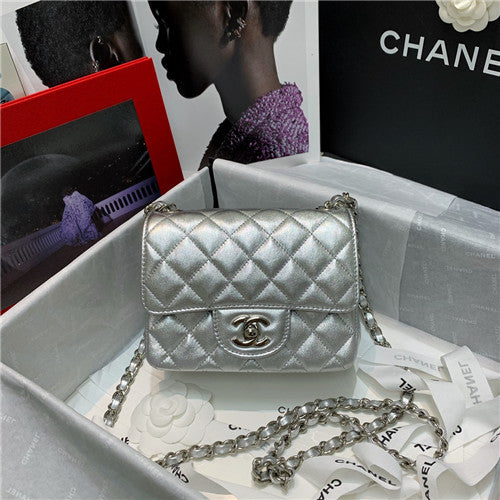 High Quality Luxury Chanel Silver CF Flap Bag