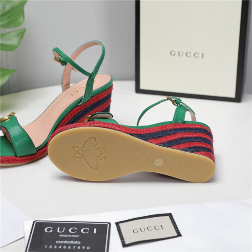 High Quality Luxury Gucci Wedge Platform Sandals – Style 32563 product detail