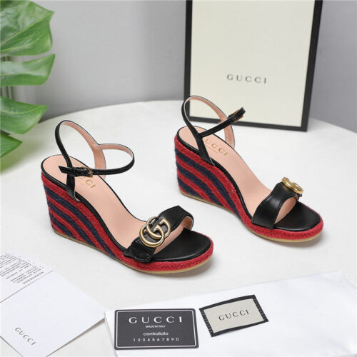 High Quality Luxury Gucci Wedge Platform Sandals