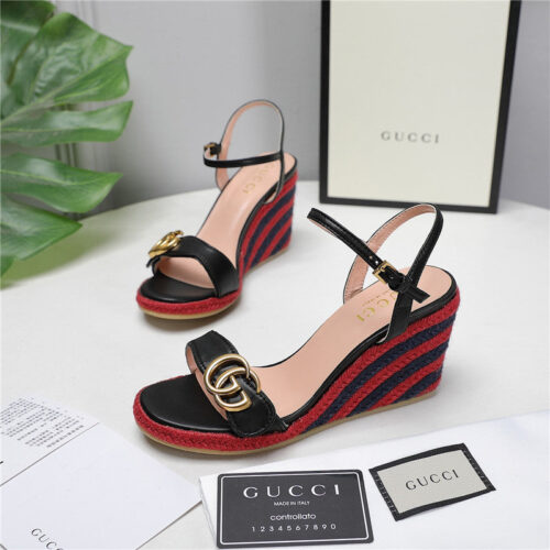 High Quality Luxury Gucci Wedge Platform Sandals alternate view