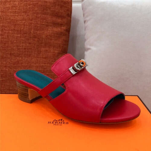 High Quality Luxury Hermes Chunky Heel Sandals – Style 01635 product detail