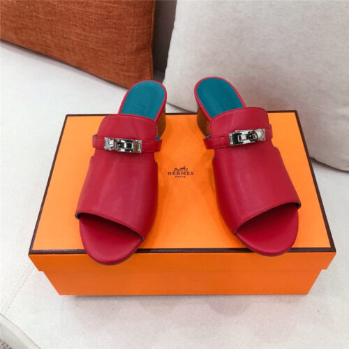 High Quality Luxury Hermes Chunky Heel Sandals – Style 01635 product detail