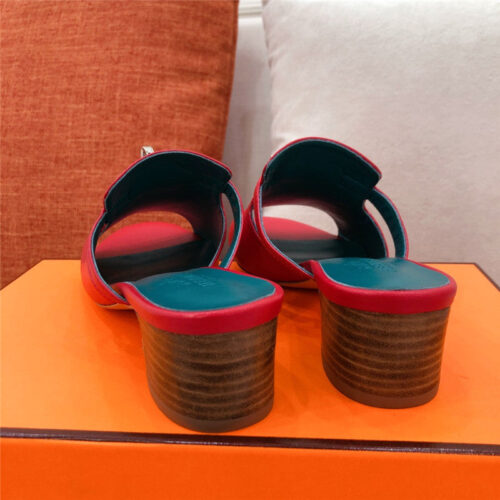 High Quality Luxury Hermes Chunky Heel Sandals – Style 01635 product detail