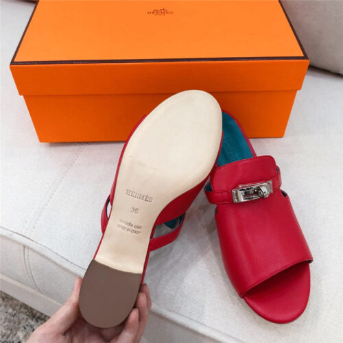 High Quality Luxury Hermes Chunky Heel Sandals – Style 01635 product detail