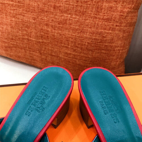 High Quality Luxury Hermes Chunky Heel Sandals – Style 01635 product detail