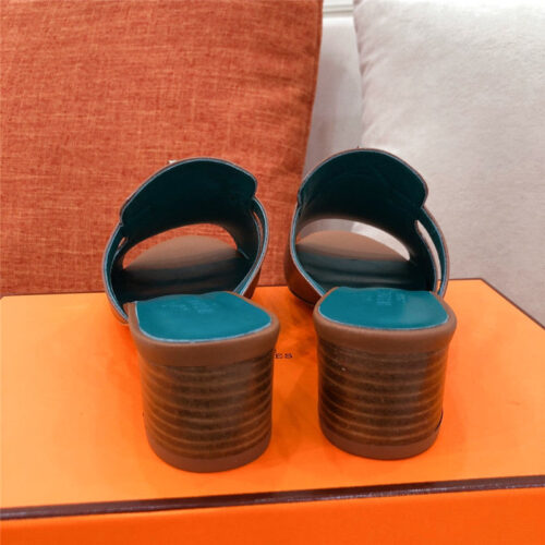 High Quality Luxury Hermes Chunky Heel Sandals – Style 68867 product detail