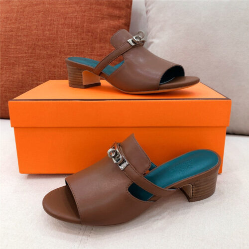 High Quality Luxury Hermes Chunky Heel Sandals – Style 68867 product detail