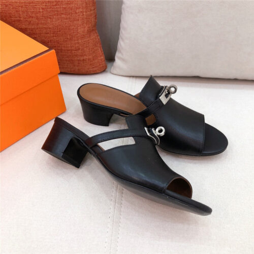 High Quality Luxury Hermes Chunky Heel Sandals – Style 36099 product detail
