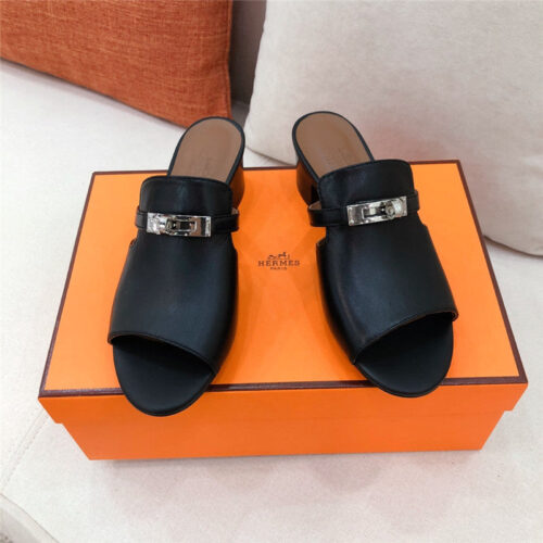 High Quality Luxury Hermes Chunky Heel Sandals – Style 36099 product detail
