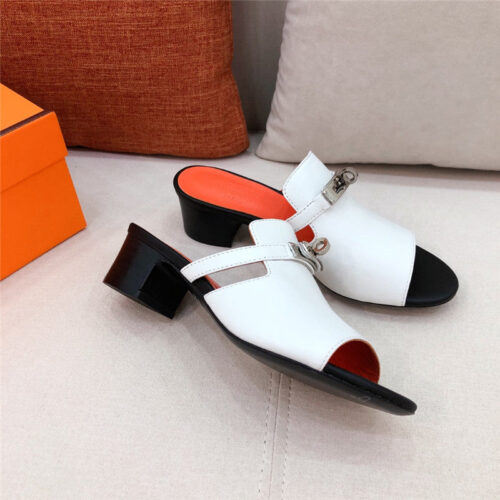 High Quality Luxury Hermes Chunky Heel Sandals – Style 03331 product detail