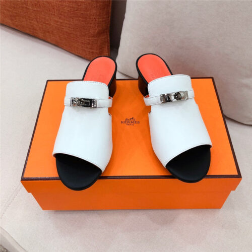 High Quality Luxury Hermes Chunky Heel Sandals – Style 03331 product detail