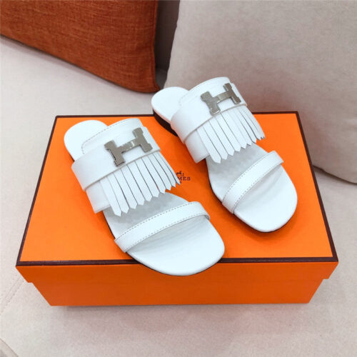 High Quality Luxury Hermes H Flat Slipper Sandals – Style 55171