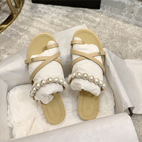 High Quality Luxury Chanel Pearl Embellished Sandals – Style 12454 product detail