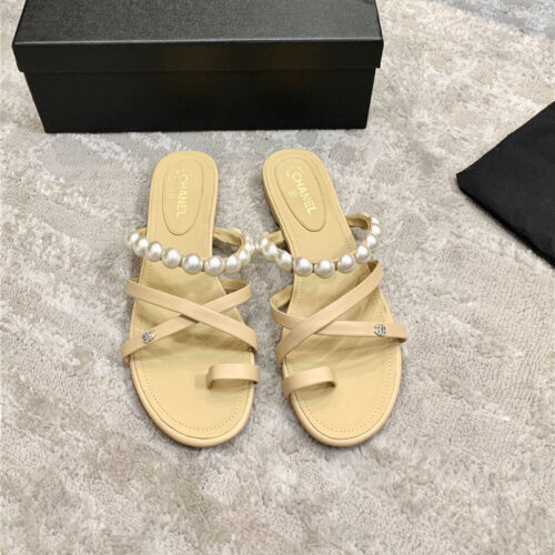 High Quality Luxury Chanel Pearl Embellished Sandals – Style 12454 product detail