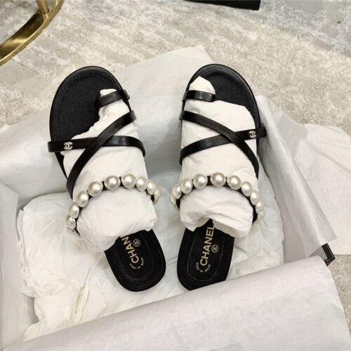 High Quality Luxury Chanel Pearl Embellished Sandals – Style 14150 product detail