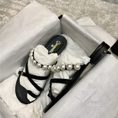 High Quality Luxury Chanel Pearl Embellished Sandals – Style 14150 product detail