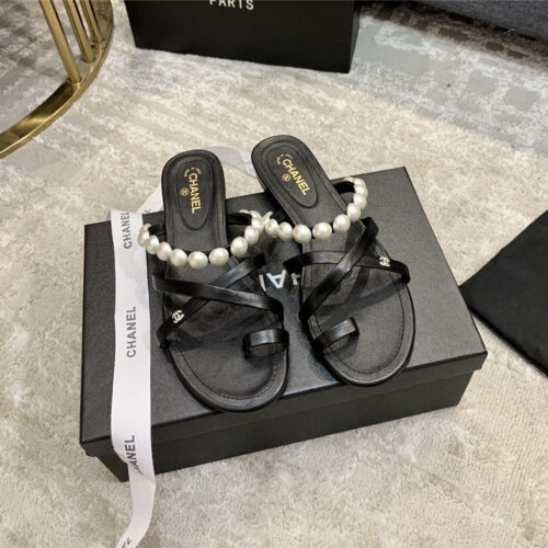 High Quality Luxury Chanel Pearl Embellished Sandals – Style 14150 product detail