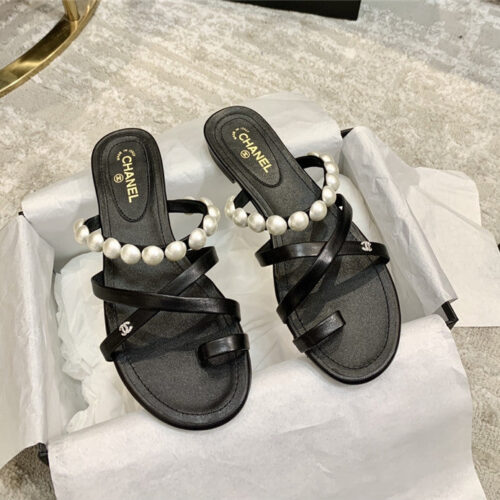 High Quality Luxury Chanel Pearl Embellished Sandals – Style 14150 product detail