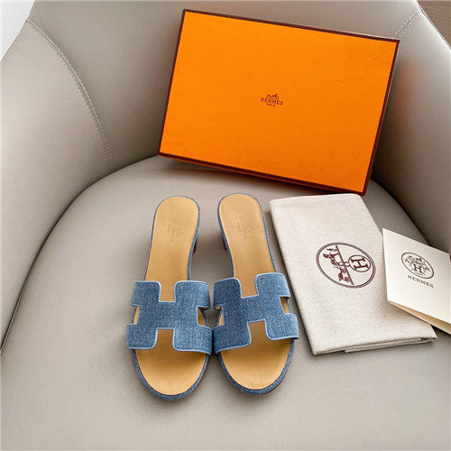 High Quality Luxury Hermes Oasis Denim Sandals alternate view