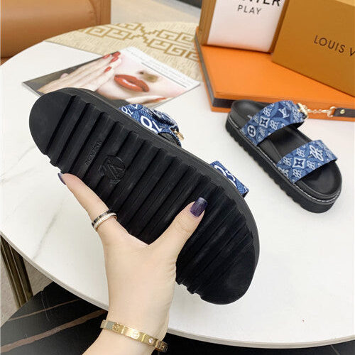 High Quality Luxury LV Logo Platform Sandals Women – Style 47299 product detail