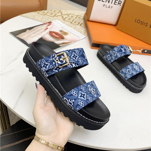 High Quality Luxury LV Logo Platform Sandals Women – Style 47299 product detail