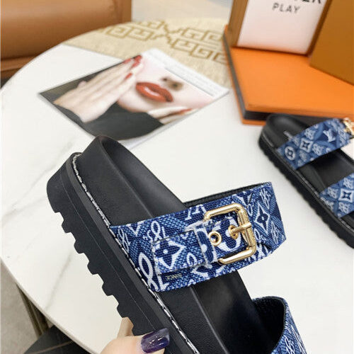 High Quality Luxury LV Logo Platform Sandals Women – Style 47299 product detail