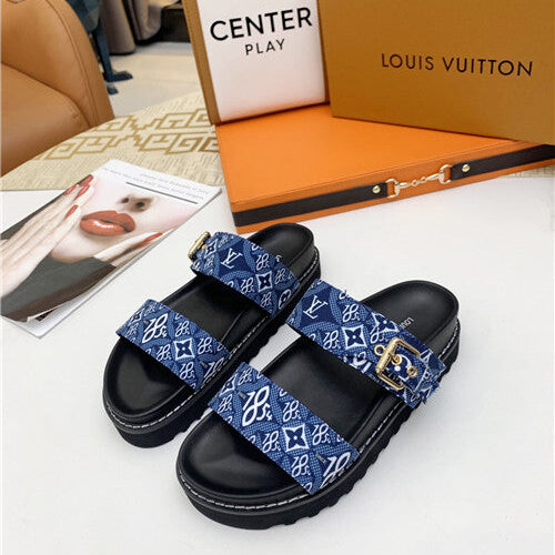 High Quality Luxury LV Logo Platform Sandals Women – Style 47299 product detail