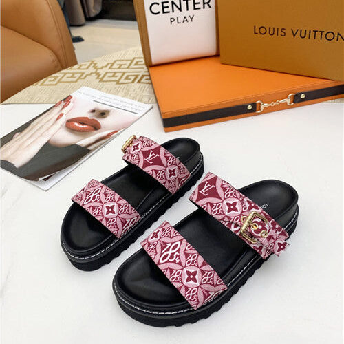 High Quality Luxury LV Logo Platform Sandals Women – Style 80067 alternate view