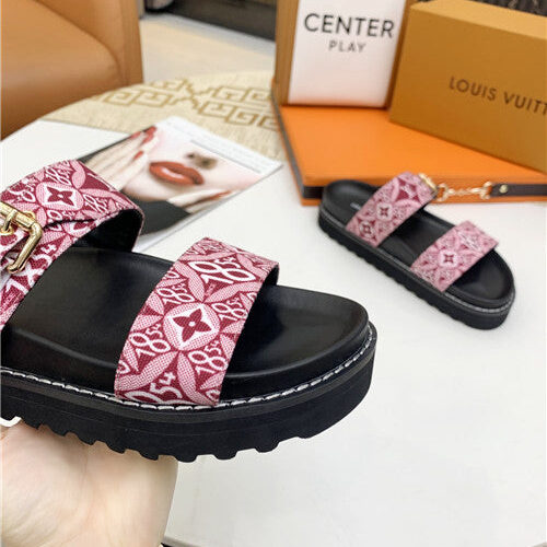 High Quality Luxury LV Logo Platform Sandals Women – Style 80067 product detail