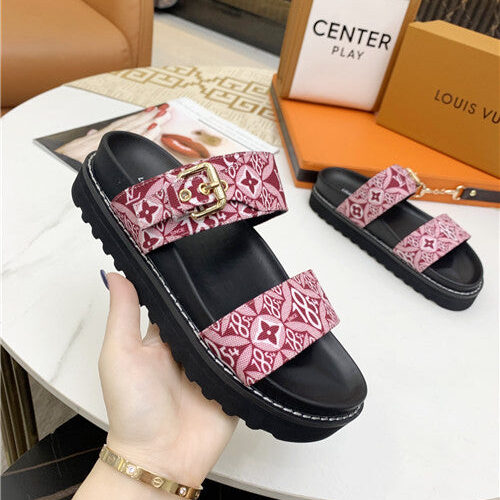 High Quality Luxury LV Logo Platform Sandals Women – Style 80067 product detail