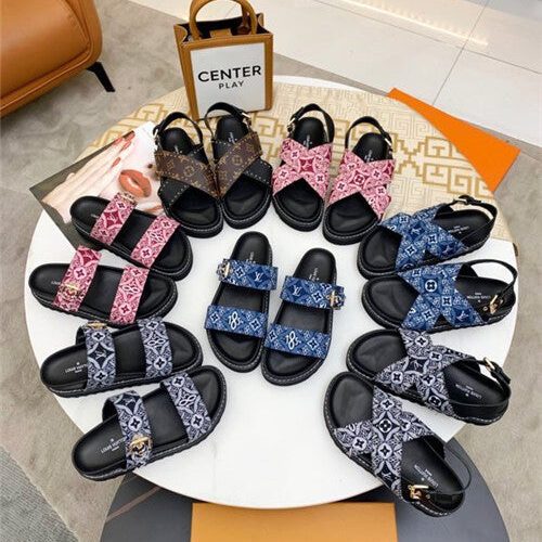 High Quality Luxury LV Logo Platform Sandals Women product detail