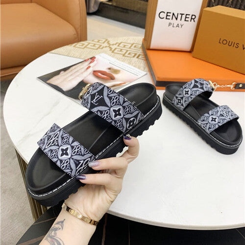 High Quality Luxury LV Logo Platform Sandals Women product detail