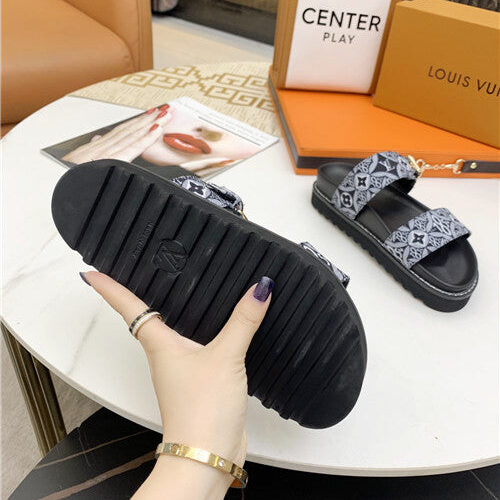 High Quality Luxury LV Logo Platform Sandals Women product detail