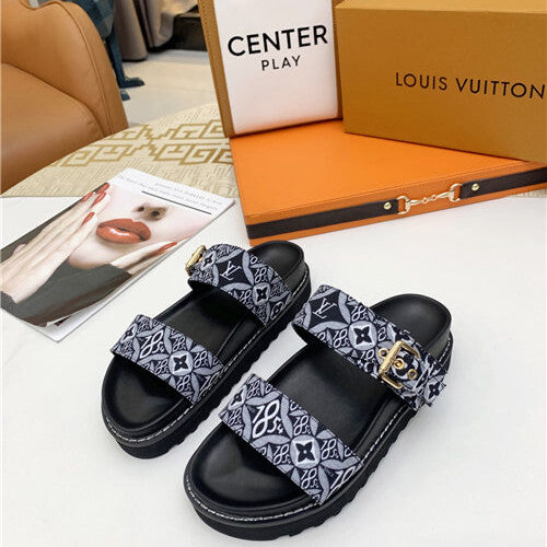 High Quality Luxury LV Logo Platform Sandals Women alternate view