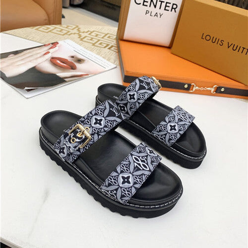 High Quality Luxury LV Logo Platform Sandals Women