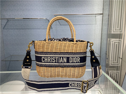 High Quality Luxury Dior Wicker Basket Bag