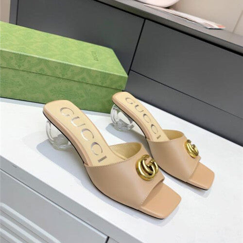 High Quality Luxury Gucci GG High Heel Slippers