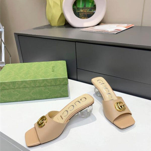 High Quality Luxury Gucci GG High Heel Slippers product detail