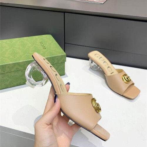 High Quality Luxury Gucci GG High Heel Slippers product detail