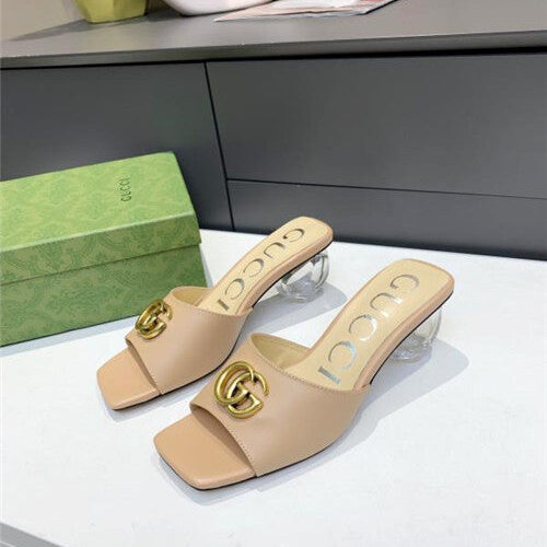 High Quality Luxury Gucci GG High Heel Slippers alternate view