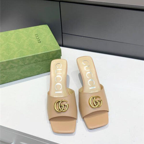 High Quality Luxury Gucci GG High Heel Slippers product detail