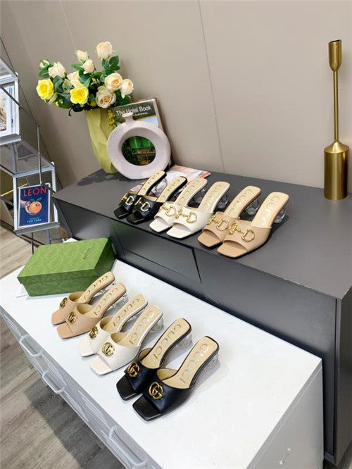 High Quality Luxury Gucci GG High Heel Slippers – Style 58707 product detail