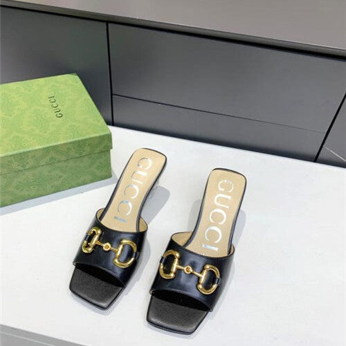 High Quality Luxury Gucci GG High Heel Slippers – Style 58707 product detail