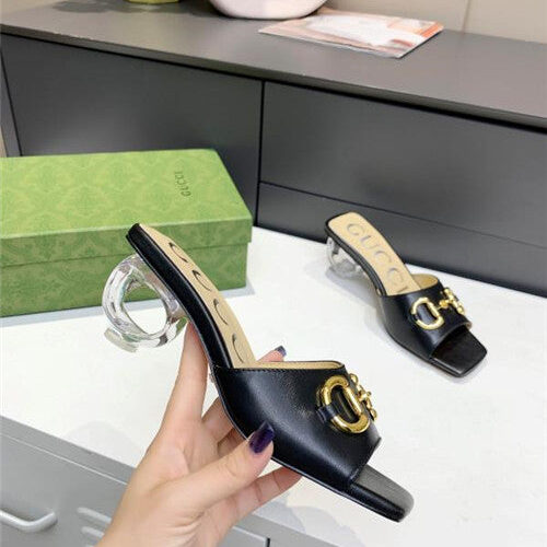 High Quality Luxury Gucci GG High Heel Slippers – Style 58707 product detail
