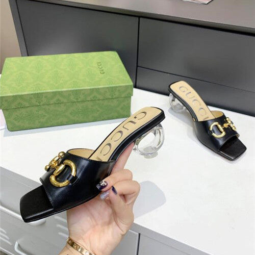 High Quality Luxury Gucci GG High Heel Slippers – Style 58707 product detail