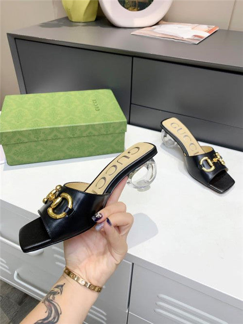 High Quality Luxury Gucci GG High Heel Slippers – Style 58707 product detail