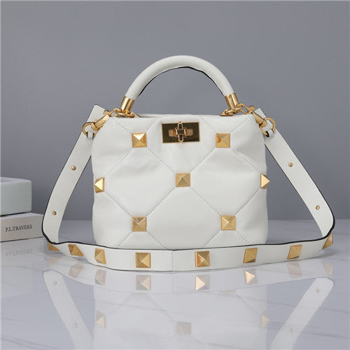 High Quality Luxury Valentino Roma Stud Handle Bag – Style 03841