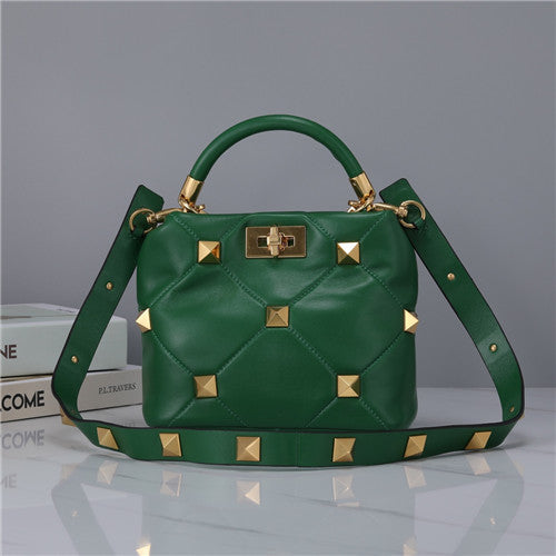 High Quality Luxury Valentino Roma Stud Handle Bag